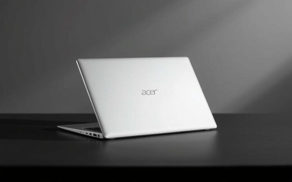 A sleek and modern Acer Swift Edge 16 laptop, captured in soft, diffused lighting. The laptop is centered in the frame, its aluminum chassis gleaming in a subtle satin finish. The screen is slightly ajar, revealing its vibrant, high-resolution display. The laptop is placed on a minimalist, matte-black surface, with a clean, uncluttered background that allows the device to be the focal point. The overall mood is one of sophistication and understated elegance, perfectly befitting a premium, budget-friendly laptop. A sleek and modern Acer Swift Edge 16 laptop, captured in soft, diffused lighting. The laptop is centered in the frame, its aluminum chassis gleaming in a subtle satin finish. The screen is slightly ajar, revealing its vibrant, high-resolution display. The laptop is placed on a minimalist, matte-black surface, with a clean, uncluttered background that allows the device to be the focal point. The overall mood is one of sophistication and understated elegance, perfectly befitting a premium, budget-friendly laptop.