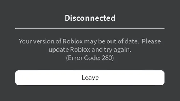 Roblox error screen