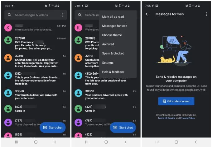 google messenger screen